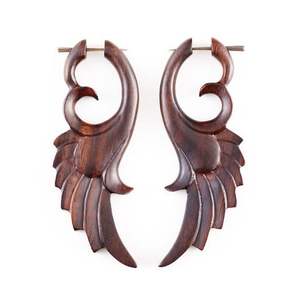 Pendientes de tachuelas Vintage de nueva apariencia francesa de alta moda elegantes artesanías de madera del fabricante indio regalos perla piedra principal - Product Image 3