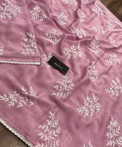 Party Wear Banarasi Silk Saree with Sequence Work for Professional Look Full-length Graceful Flowing Silhouette - Product Image 2