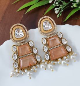 ต่างหูอิตาลีลายจุดเพชรแบบคู่สำหรับผู้หญิงตุ้มหูหรูหราคุณภาพระดับพรีเมียมเหมาะสำหรับใส่ไปงานปาร์ตี้ - Product Image 6