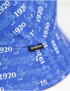 Sombrero de cubo reversible negro Zeta Phi Beta con letras griegas bordadas 100 algodón hermandad de mujeres sombreros y gorras de vida griegos personalizados - Product Image 6