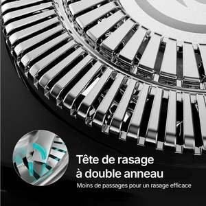 Afeitadora Eléctrica para Hombre con Triple Cuchilla, Recortadora Integrada, Cabezales Rotatorios, Impermeable, Mini Afeitadora de Viaje para Uso en Seco y Húmedo, IPX7, Afeitadora Facial - Product Image 4