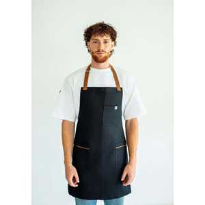 Delantal Negro 100% Algodón, Impermeable, de Grado Comercial, para Restaurante, Cafetería, Jardín, Bordado para Navidad - Product Image 2