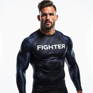 Venta al por mayor Elite Custom BJJ Rash Guards Entrenamiento de gimnasia de alto rendimiento Ropa de MMA personalizada para deportes de combate Durable - Product Image 5