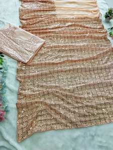 Vêtement de soirée indien pakistanais haut de gamme Georgette Saree avec broderie et paillettes Travail Mono Banglori Blouse Wedding Wear - Product Image 5