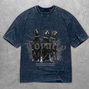 Camiseta Negra Retro Lavada con Estampado Nítido y Elegante Corte, Impresión DTG de Alta Calidad, Casual, Versátil, de Uso Diario, de Manga Corta - Product Image 3