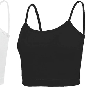 เสื้อครอปแขนกุดผ้าถักแบบริบสำหรับผู้หญิง เนื้อผ้านุ่ม ยืดหยุ่น แห้งเร็ว สไตล์ลำลอง เหมาะสำหรับใส่ในชีวิตประจำวันช่วงฤดูร้อน - Product Image 1