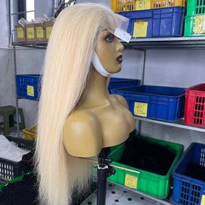 Pelucas de cabello humano vietnamita 100% sin cola Genius Weft FRONTAL 613 textura recta ENVÍO DHL de la colección Cloudyhair al por mayor - Product Image 1