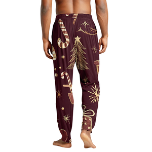 Pantalones de chándal de aspecto clásico de moda de tela de poliéster y algodón con cierre de cordón de alto rendimiento para hombres - Product Image 2