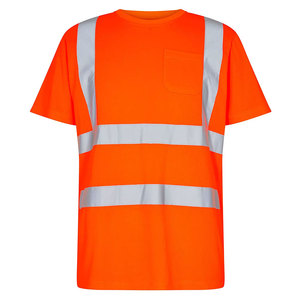Camisetas de Trabajo de Seguridad Hechas a Medida, Camisetas de Algodón con Reflectores, Camiseta de Construcción Naranja, Camisetas Reflectantes de Seguridad para Exteriores - Product Image 3