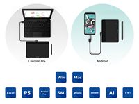Tablette graphique sans batterie XP-Pen Deco Fun XS avec 8192 niveaux de pression, résolution 5080LPI, port USB-C, taux de rapport 220RPS, noir