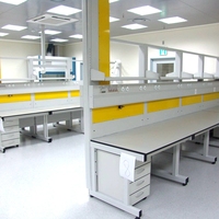 Meuble de comptoir de laboratoire d'école/clinique/chimie table de travail en résine époxy établi de laboratoire banc latéral en acier