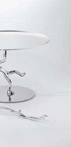 ฐานวางเค้กสีเงินขัดเงาทันสมัยพร้อมฐานรูปคนนามธรรม ฐานวางขนมโลหะดีไซน์สร้างสรรค์ สำหรับงานแต่งงานหรูหรา - Product Image 4