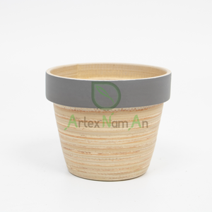 Mini macetas de bambú redondas ecológicas para plantas, también pequeñas y suculentas para decoración del hogar - Product Image 1