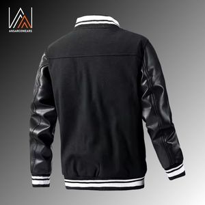 Custom Men's High Street Style Classic Varsity Chaquetas Chaqueta Varsity de invierno Diseño de brazo personalizado Posición del logotipo frontal - Product Image 3
