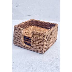 Best Creative Rattan Coaster Set <b>Round</b> Sage Grey Holder Hand Woven Jute Flax Oval Wicker Drink Cup Coasters <b>Dining</b> <b>Table</b> Mat - Product Image 4
