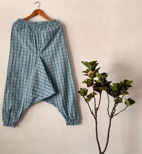 Pantalones bombachos ecológicos informales clásicos para hombre, 100% de algodón, talla libre, ligeros, de cintura alta, con cordón, para Yoga, de lona suelta - Product Image 4