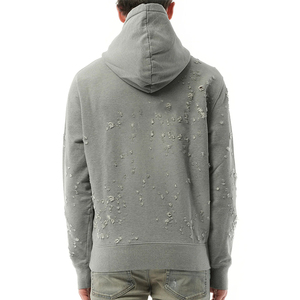 Sudadera con Efecto Desgastado al por Mayor, Sudadera Cuadrada de Alta Calidad, Logotipo Personalizado, 100% Algodón, Sudadera Corta con Bordado Desgastado - Product Image 2