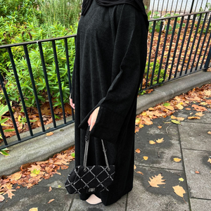 Ensemble de survêtement 3 pièces noir de haute qualité pour femmes Thobe/Thawb & Kaftan nouvelle saison vêtements islamiques mode musulmane Abaya - Product Image 5