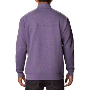 Sweatshirts à logo imprimé personnalisé pour hommes Fabrication pakistanaise Vente en gros de basique Sweatshirts à demi-fermeture éclair en coton mélangé pour hommes - Product Image 2
