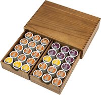 Support de rangement pour dosettes de café, double niveau, écologique, vintage, en bois, pour comptoir, organiseur de tiroir pour dosettes K-Cup, pour la maison et le bureau