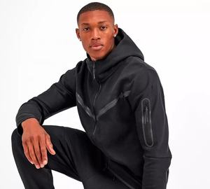 Custom logo <b>men</b> track suits private label jogger sets knit cotton premium tech <b>fleece</b> tracksuits - Product Image 2