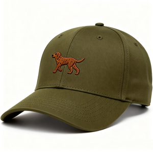 Gorra de Béisbol Personalizada de 6 Paneles Verde con Logotipo de Cachorro Bordado, Sarga de Algodón Gris IVA-C-G-H-2 - Product Image 1
