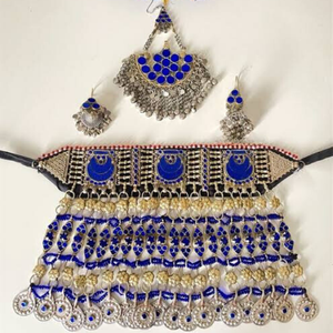 ชุดต่างหูสร้อยคอเครื่องประดับจากอัฟกานิสถานสำหรับผู้หญิงชุดเครื่องประดับสไตล์อัฟกานิสถานคุณภาพสูงสำหรับงานแต่งงานงานปาร์ตี้และของขวัญ - Product Image 5