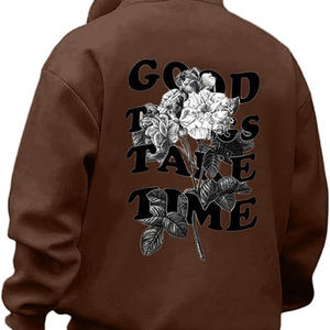 Sudadera con capucha con texto personalizado, estampado en la parte delantera y trasera, palabras personalizadas en la espalda, ropa de calle informal, sudaderas con capucha impresas personalizadas, fabricantes - Product Image 4