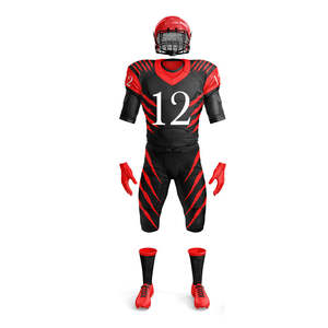 Uniforme de football américain à manches courtes personnalisé |   Ensemble maillot et pantalon d'équipe respirant 100% polyester Évacuation de l'humidité - Product Image 3