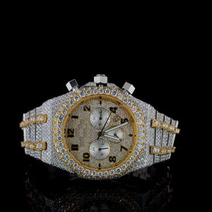 นาฬิกาเพชรสำหรับใส่ได้ทั้งชายและหญิงรุ่นล่าสุดนาฬิกาเพชรหรูหราสีทองประดับเพชร VVS CVD สำหรับใส่ได้ทั้งชายและหญิง - Product Image 1