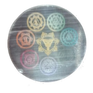 แผ่นกลมแบบเซเลไนต์สำหรับชาร์จเจ็ดสัญลักษณ์จักระสำหรับการรักษาเรกิแผ่นชาร์จแบบเซเลไนต์ขายส่ง - Product Image 2