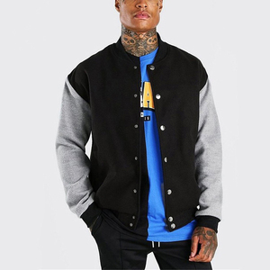 Blouson aviateur universitaire unisexe de marque formel respirant confortable tissu en coton broderie personnalisée logo avant - Product Image 3