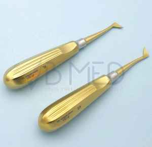 Elevador Dental Chapado en Oro de 2 Piezas en Oferta #   Juego de Elevadores Dentales de Acero Inoxidable Alemán, Instrumentos Médicos Dentales 25 y 26 - Product Image 5