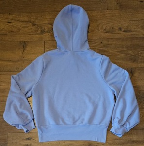Pull à capuche à manches longues surdimensionné personnalisé pour femmes, couleur bleue, haut court, sweat à capuche court pour le sport pour femmes - Product Image 2
