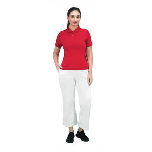 Haute qualité 4 voies extensible Polyester respirant et anti-boulochage Style classique à la mode pour Polo Tee pour femmes en gros bas prix - Product Image 2