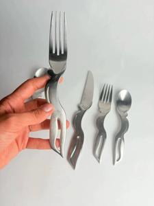 Ensemble de couverts élégant en argent antique, adapté à la décoration de table de cuisine, à la décoration de la maison, aux repas et aux réceptions, en provenance d'Inde - Product Image 6