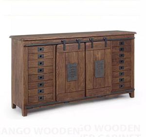 Tablero de madera de Mango sólido de hierro Industrial, 16 cajones de almacenamiento, 2 puertas deslizantes de Júpiter, nuevo, superventas - Product Image 2