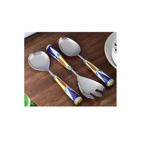 Buen diseño Vendedor caliente juego de cubiertos de acero inoxidable cubiertos de plata hechos a mano juego de cubiertos cuchara tenedor y cuchillo producto indio - Product Image 4