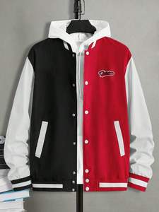 Chaqueta Varsity Moderna de Alta Calidad con Cuello Alto y Logotipo Frontal - Product Image 6