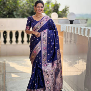 Hermoso Sari Zari Tejido Meenakari Touchup - Product Image 1