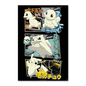 Modern Style Pokmon Pikachu & Kanto Starters <b>Poster</b> Collage Paper Wall Decor - Product Image 1