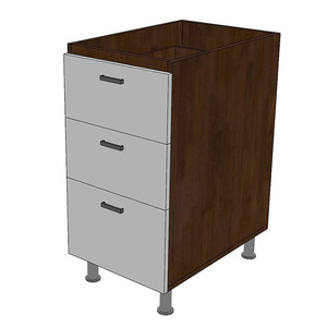 Module d'armoire de cuisine moderne de 40 cm avec 3 tiroirs MTBD010, doté de matériaux en acier inoxydable et en bois massif - Product Image 6