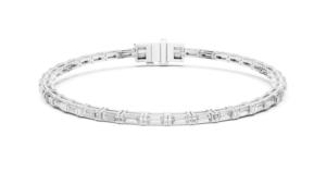 Pulsera de Tenis de Lujo para Mujer, Plata VDS 925, Joyería Fina, Diamantes con Corte Baguette, Certificado IGI, Cultivados en Laboratorio, CVD, Engaste de Bisel - Product Image 3