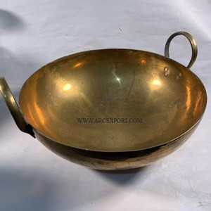 Casserole ronde en laiton avec design martelé et poignée en laiton pour cuisiner et servir – Prix direct usine - Product Image 4