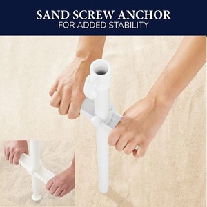 Parasols d'extérieur imprimés sur mesure Grand <span class=keywords><strong>parasol</strong></span> de plage vert <span class=keywords><strong>UV</strong></span> <span class=keywords><strong>50</strong></span> + avec sac de transport - Product Image 4