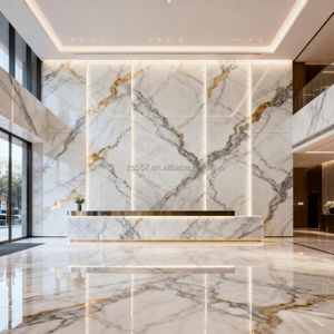 Gemakkelijk te installeren bamboe carbon fiber marmerlook PVC wandpaneel voor binnen - Product Image 4