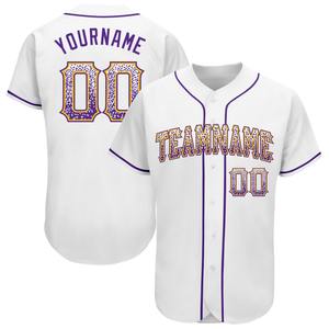 Pakistan Sportswear Industry Personnalisé Blanc Violet-Or Authentique Drift Fashion Baseball Jersey - Product Image 1