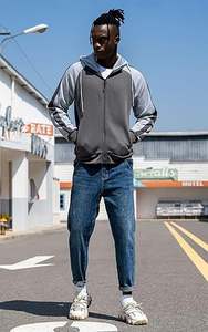 Sweats à capuche pour hommes Zip Up Drawstring Casual Pocket Hoodie à manches longues - Product Image 5