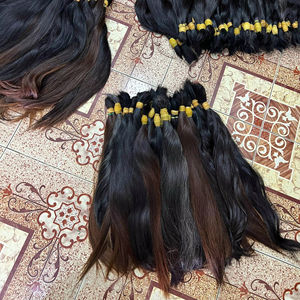 Extensions de cheveux humains vierges vietnamiens de Hanoï, prix d'usine, en vrac, toutes les couleurs compatibles, emballage inclus - Product Image 1