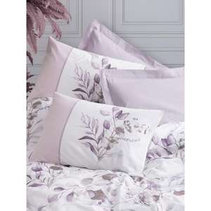 Nadia Lila Cotton Box Double <b>Duvet</b> <b>Cover</b> Set Elegant Lila Color Viscose with Zipper Closure <b>Duvet</b> <b>Cover</b> Sets - Product Image 2